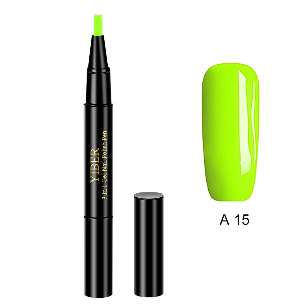 3 In 1 Gel Nail Varnish Pen Glitter One Step Nail Art Gel Polish Hybrid - HD Wireless Product #42