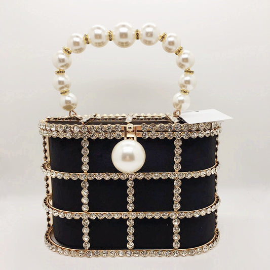 Hollow Pearl Buckle Birdcage Clutch b2c75bf1 b922 4b6c 83ec cdc99455b5c6