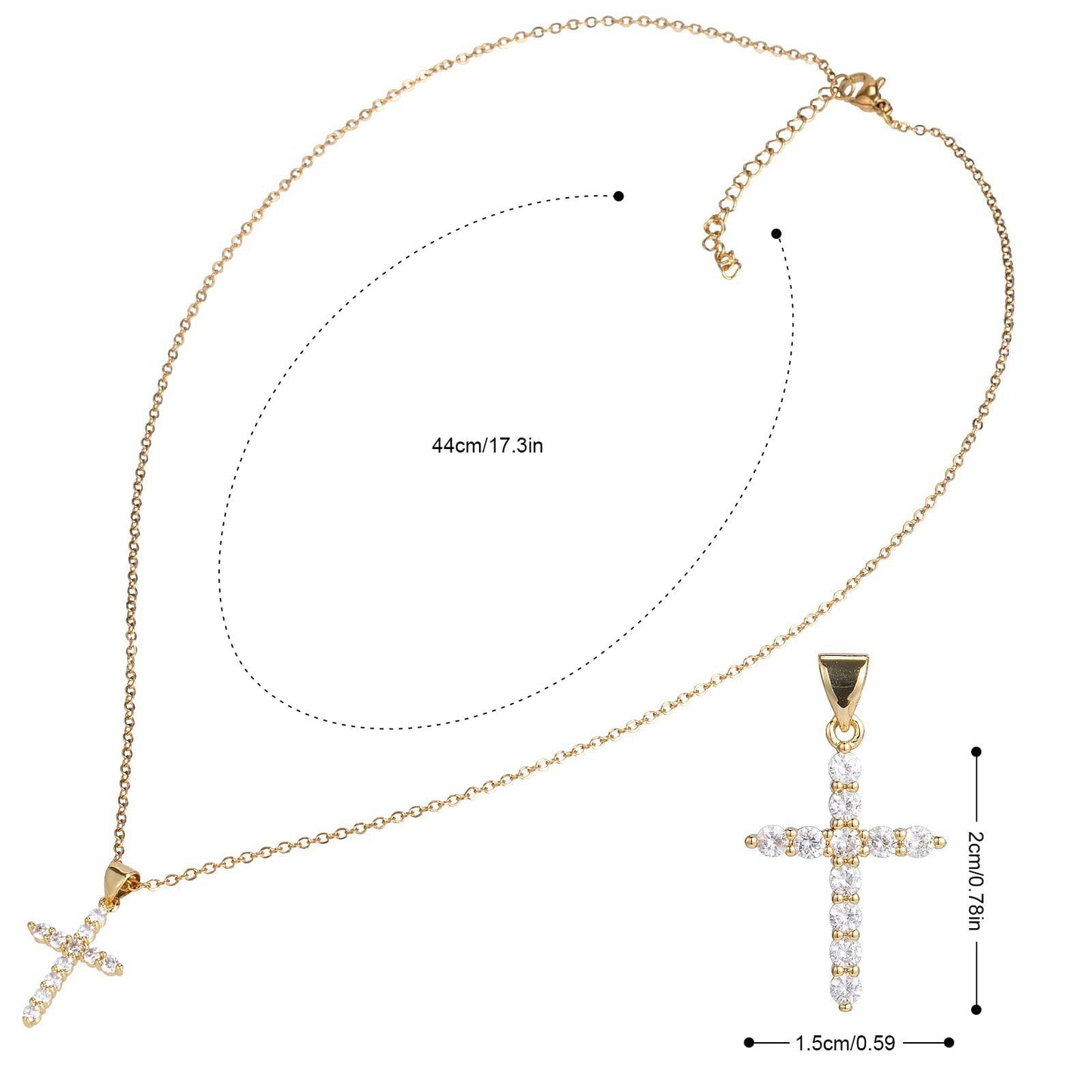 Cross Zircon Full Diamond Crown Circle Rotatable Women's Necklace b2e9a46b 969d 491c b1f5 d61bb3aa0646