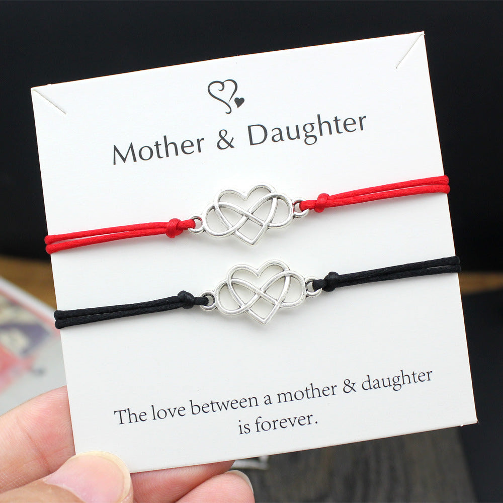 Heart Shaped Wax Wire Braided Bracelet b2eacd80 51a6 49eb b749 62c15727033e