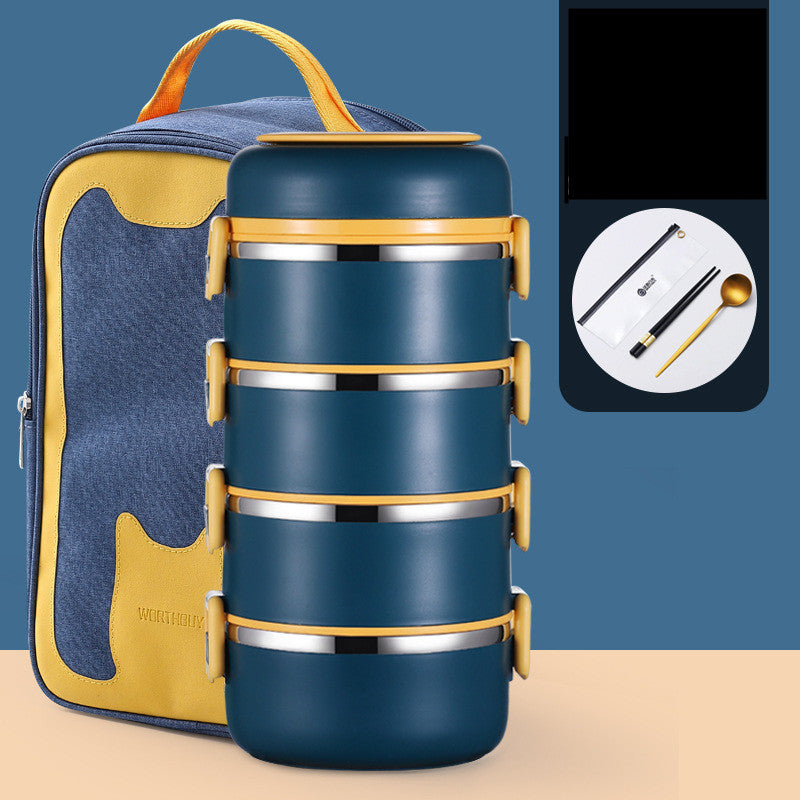 304 Stainless Steel Insulated Barrel Multi-layer Lunch Box - HD Wireless Product #15