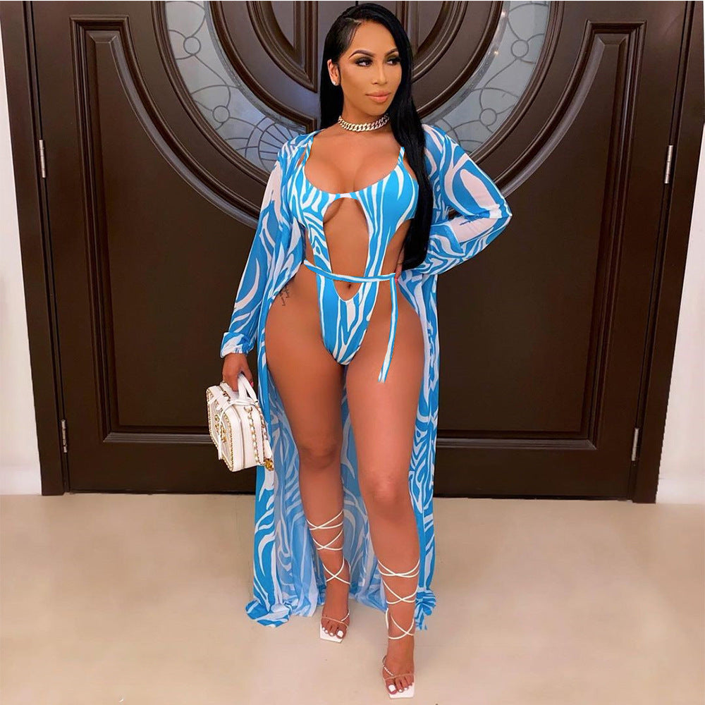 Fashion Ladies Print Cape Swimsuit 2pcs b3005451 7cf0 4681 be1b 50070e0d1fe7