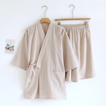 Washed Cotton Thin Striped Pajamas b30923f9 8659 4611 bdf6 dfb3052acc47