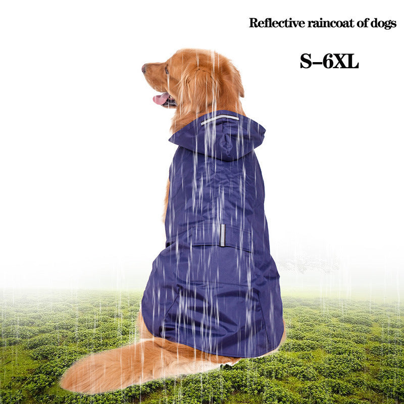 Reflective Large Dog Clothes Windproof When Going Out Hooded Raincoat b30a908b 1347 4731 b917 c1b94b61715c