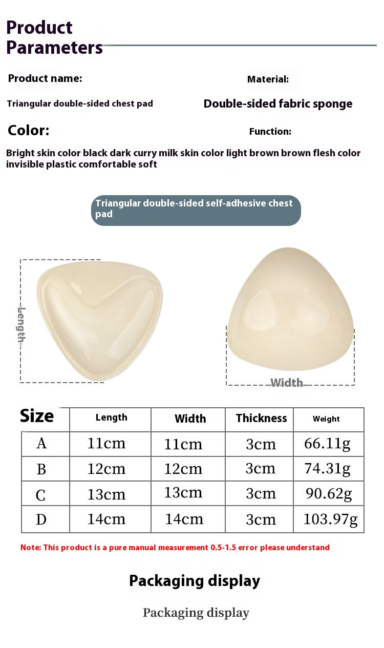 Double Sided Adhesive Sticky Bra Inserts Push Up Thick Sponge Breast Lift Pads Women Swimsuit Bikini Cup Enhancer