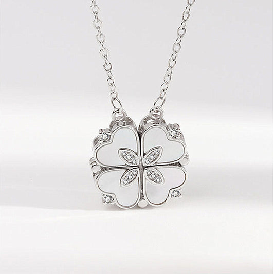 Net Red Clover Enamel Necklace Female b318dc32 adb3 4526 9dea 9138d05296dc