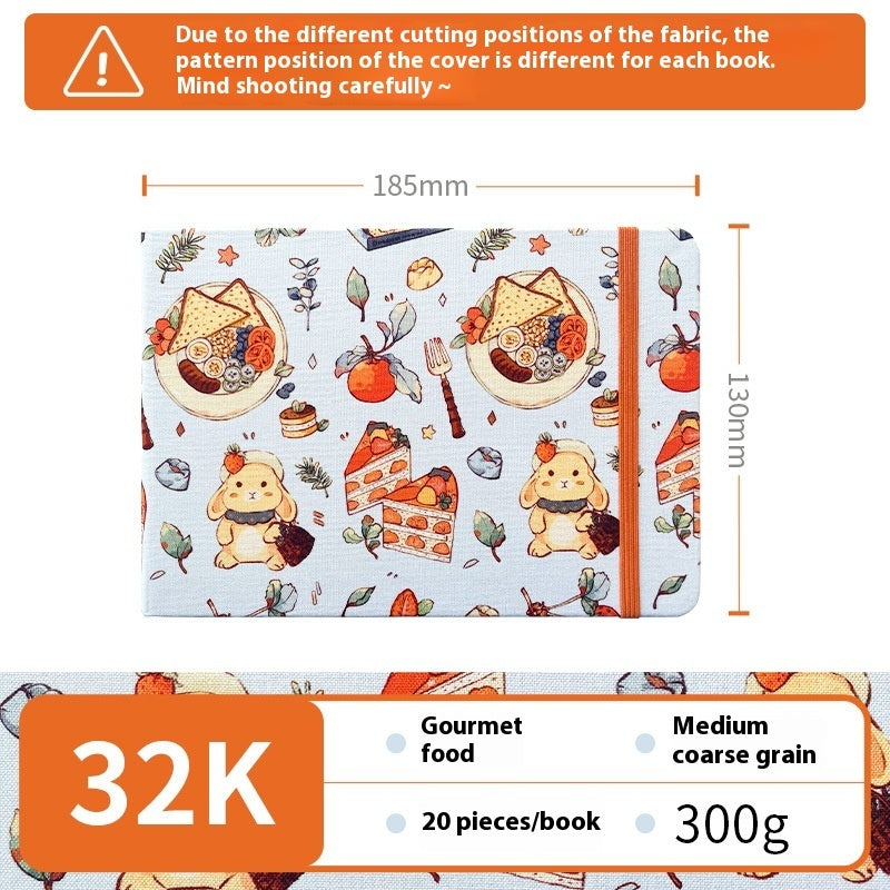 Feiluniao Watercolor Notebook Fabric Handmade Mini Portable Portable Character Sketch Hand Painted Graffiti Drawing Book - 图片 30