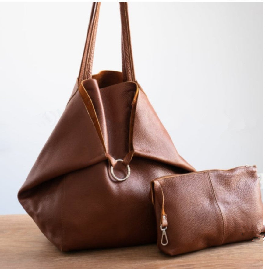 New Large Women Soft Leather Large Capacity One-shoulder Portable Tote Bag b33912bb 2b4d 4dc8 83f7 8cd0c1501321