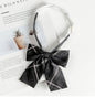 JK Tie Black Gray Plaid Striped Girl Bow b340fa4d e0a8 454e 83d3 2c71b592771a