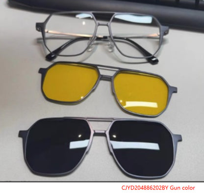Driving Men's Three-in-one Magnetic Aluminum Magnesium Glasses b3422527 1dc7 4d32 b188 91c21150337a