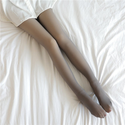 Fake Translucent Plus Size Leggings Fleece Lined Tights Fall And Winter Warm Fleece Pantyhose Women Fleece Lined Pantyhose Th