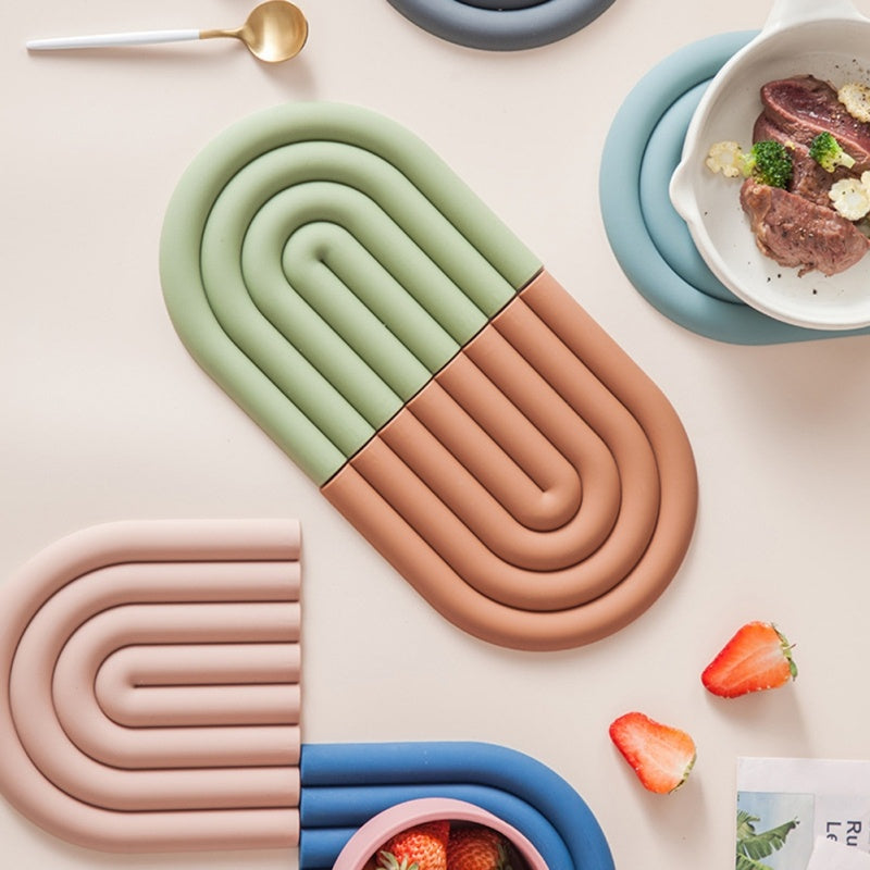 Rainbow Silicone Heat Insulation Pad Dining Table Heat Resistant And High b36970c7 434e 456b 92d3 bdd64559e6bb