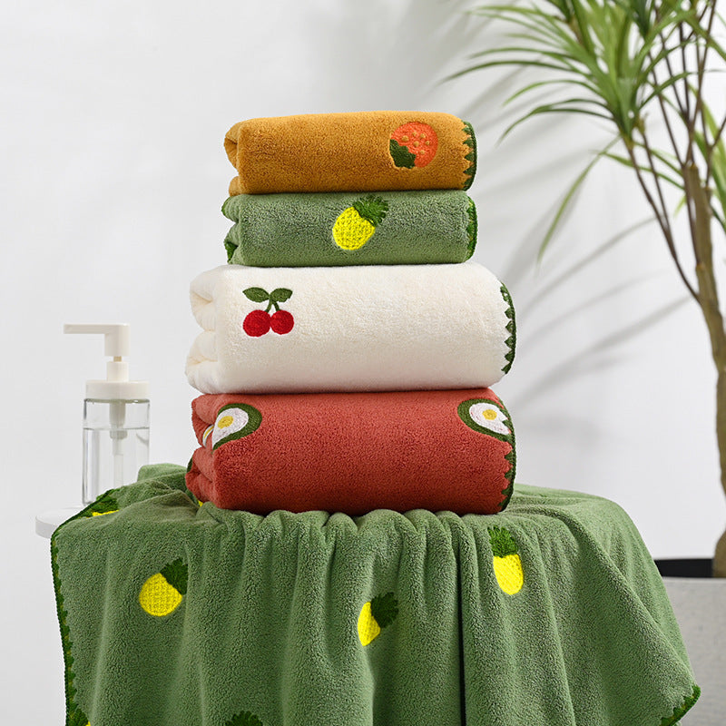 Pineapple Avocado Covers Towels Coral Velvet Soft Absorbent Couple b382677a f70c 4ea8 9517 8408521c35a5
