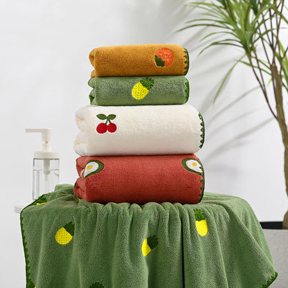 Pineapple Avocado Covers Towels Coral Velvet Soft Absorbent Couple b382677a f70c 4ea8 9517 8408521c35a5