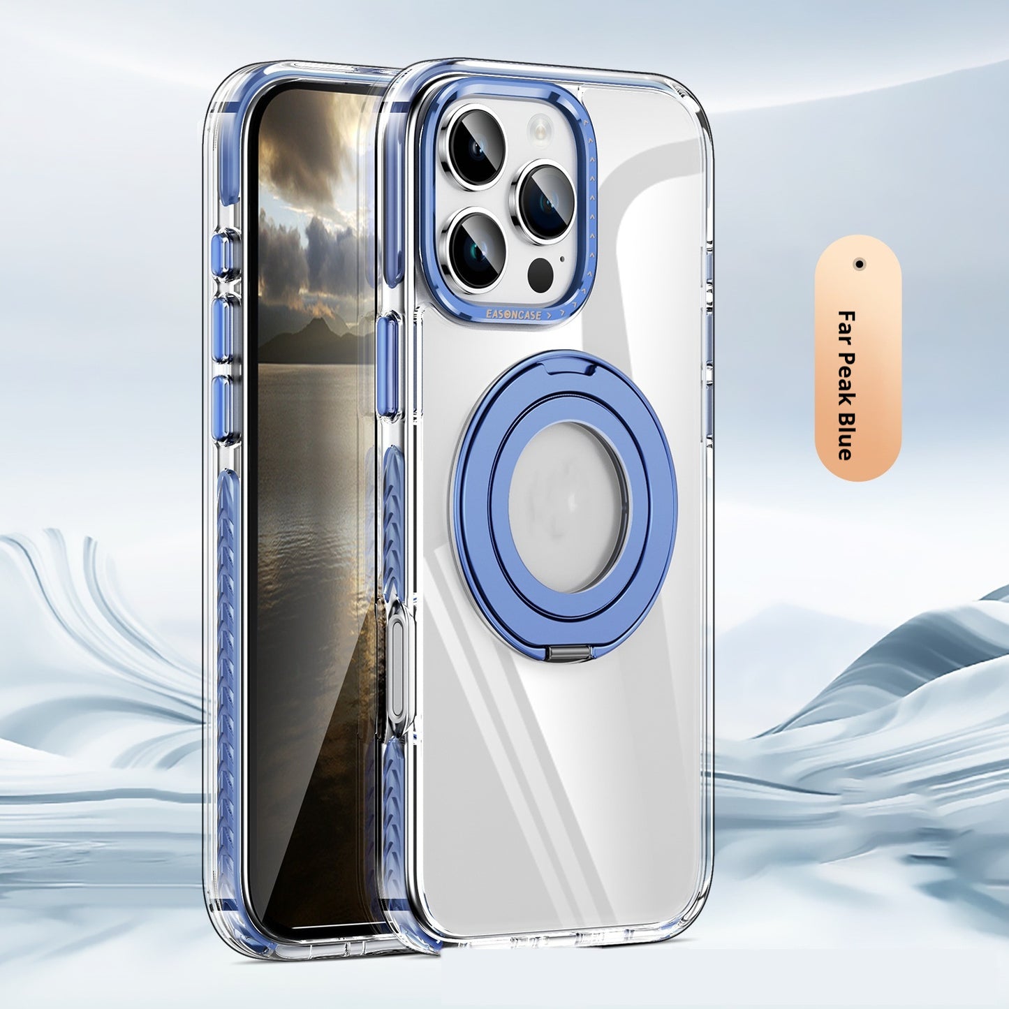 Phone Case Transparent 360 Magnetic Rotating Bracket Drop-resistant - 图片 9