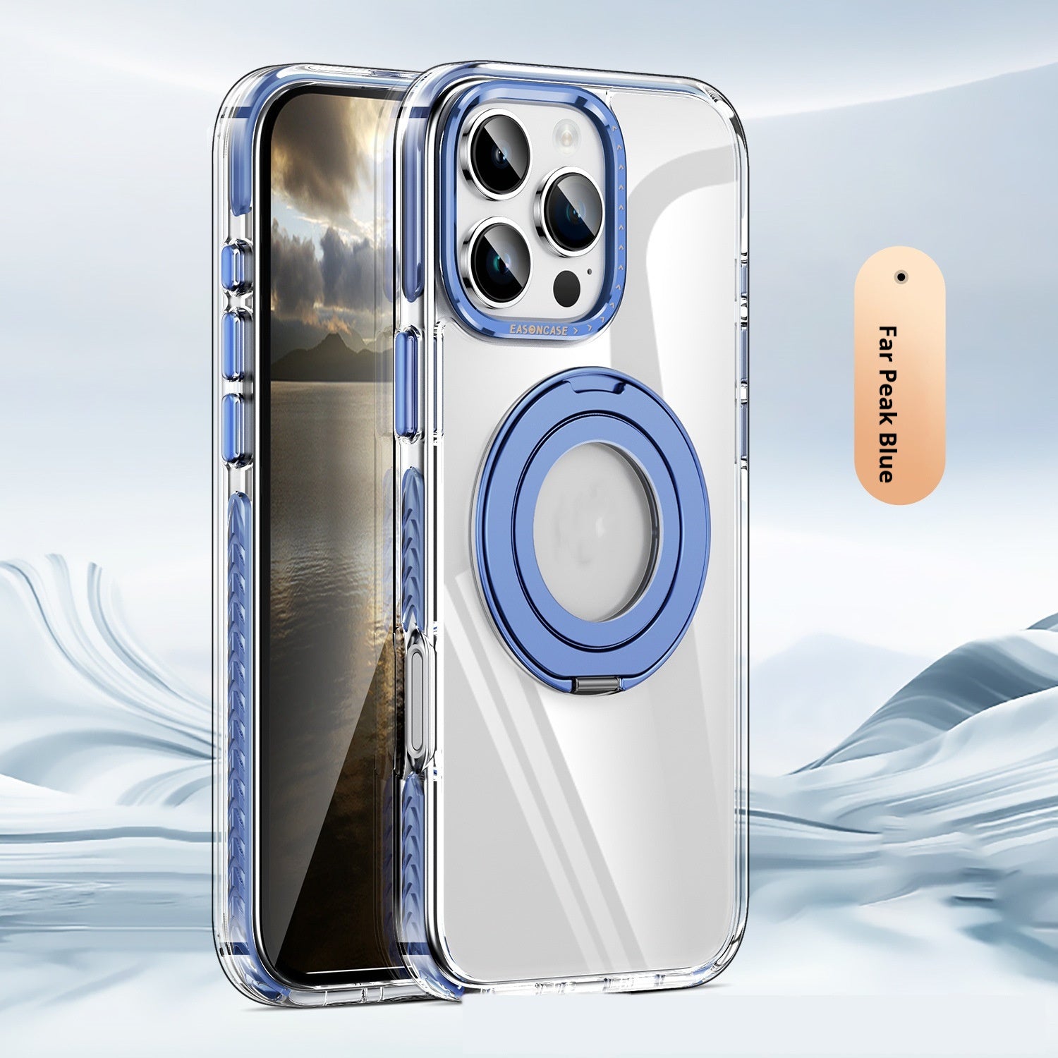 Phone Case Transparent 360 Magnetic Rotating Bracket Drop-resistant - 图片 9