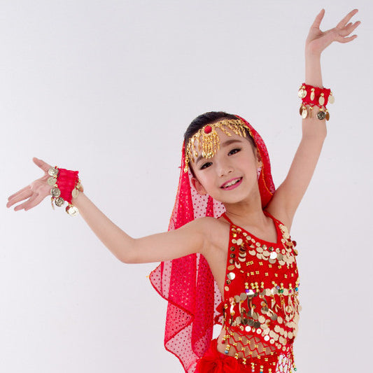 Children's Dancing Clothes Indian Dance Costume Xinjiang Dance Performance Wear Girls Belly Dance Children's National Perform
