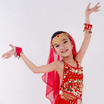 Children's Dancing Clothes Indian Dance Costume Xinjiang Dance Performance Wear Girls Belly Dance Children's National Perform
