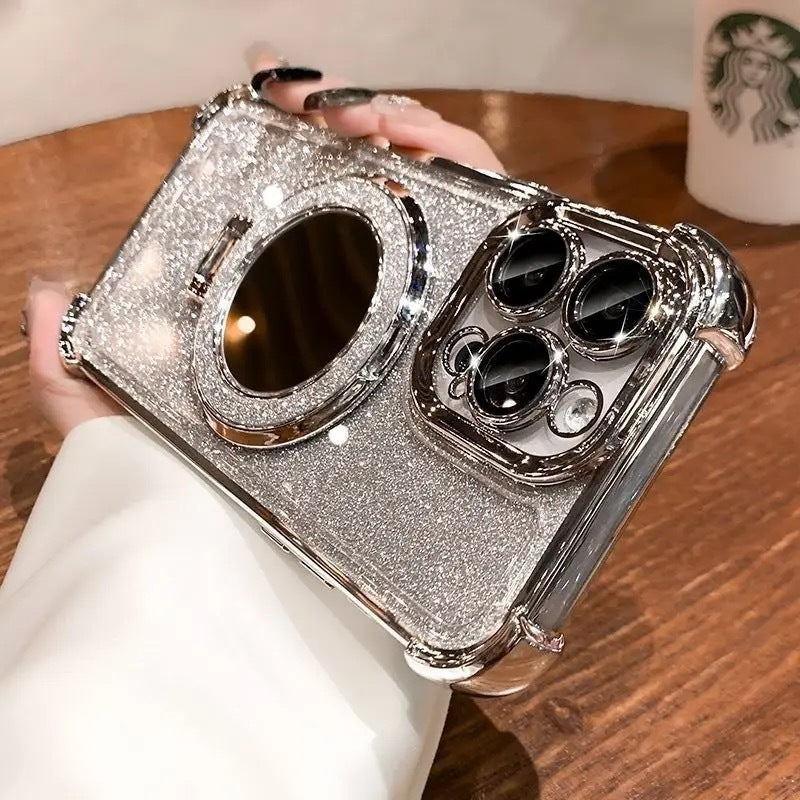 Magnetic Bracket Phone Case With Lens Protector Four Corners Drop-resistant - 图片 3