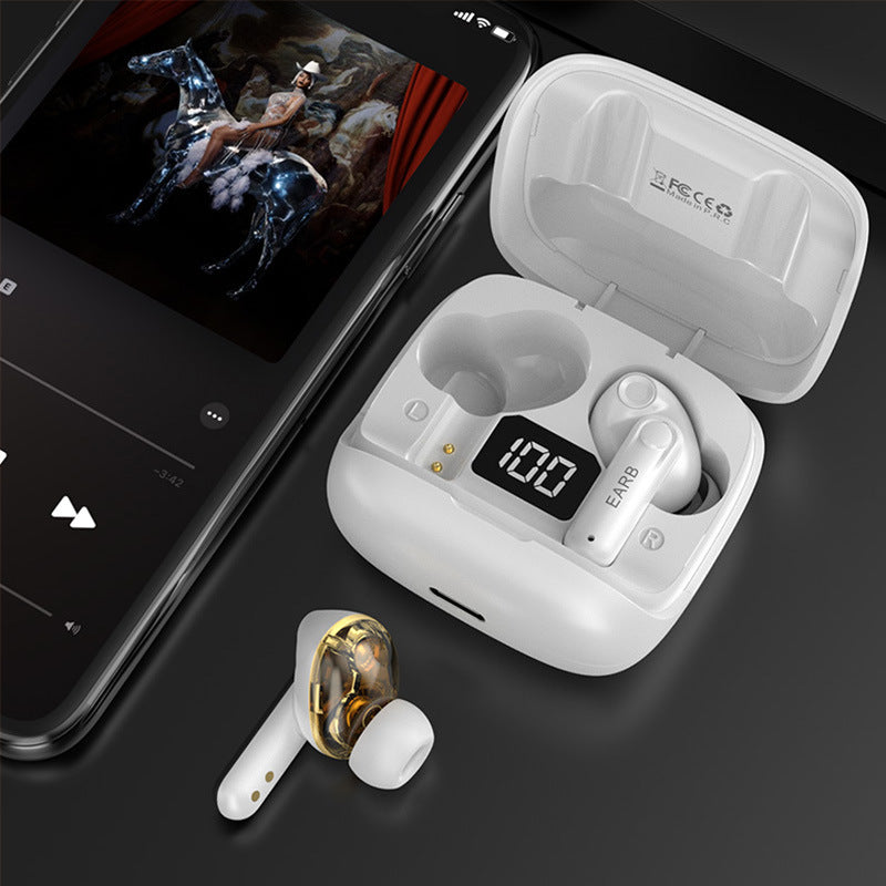 New Mini Transparent Wireless Bluetooth Headset Digital Display ENC Noise Reduction True Wireless Sports Music b3cc4ed0 13ec 