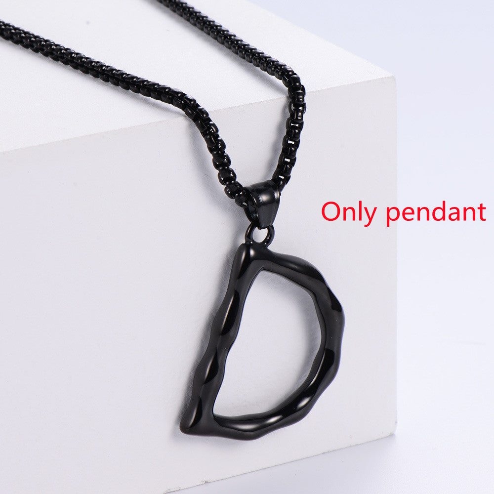 Three-dimensional 26 English Letter Pendant Necklace Fashion Jewelry Titanium Steel Couple Ornament b3dd26ff 5e67 478f 88fd 3