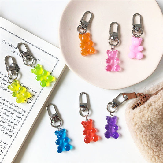 Candy Color Bear Keychain Female Cute Resin b3f277e6 2d12 410e afef 9f2c8e55571a