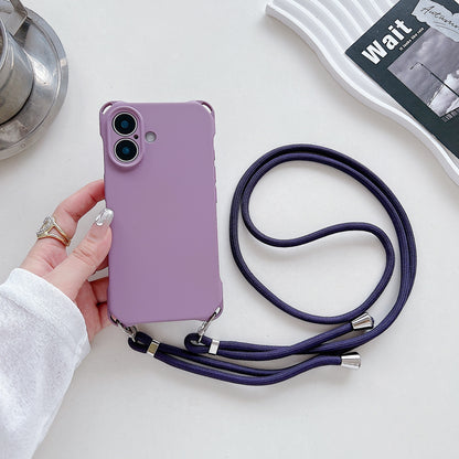 Four-corner Cross Lanyard Liquid Silicone Phone Case Soft Case - 图片 18