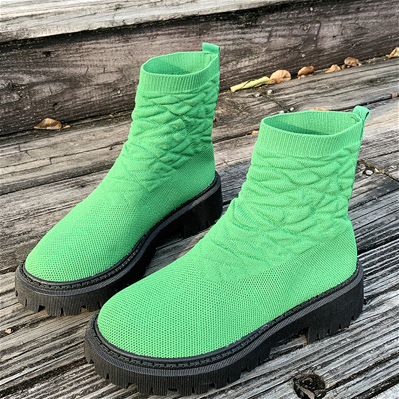Women's Thick Heel Solid Color Casual And Comfortable Martin Boots b426cfd1 c5bf 4988 9651 05cea9450e5e