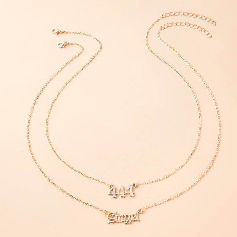 Gold Letter Angel Number 444 777 Multi-layer Chain Necklaces For Women b440afd1 f849 47f9 95ec 40bf6dbb6d27