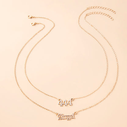 Gold Letter Angel Number 444 777 Multi-layer Chain Necklaces For Women b440afd1 f849 47f9 95ec 40bf6dbb6d27