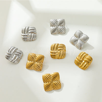 European And American Earrings Square Hollow Square Stainless Steel b44f2473 48d1 4797 b1cd 6736013805e0