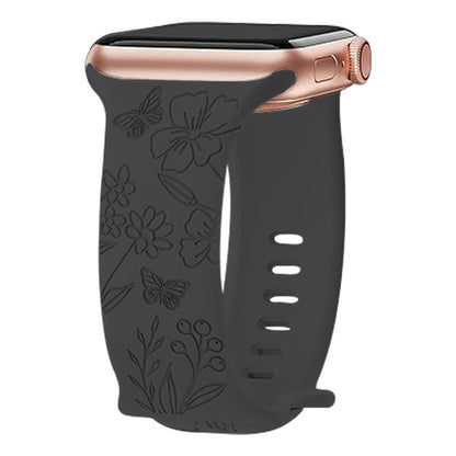 New Laser Carving Embossed Brocade Flower Butterfly Clasp Silicone Strap b455a118 6b94 48bc ad3e 2ad476f86710