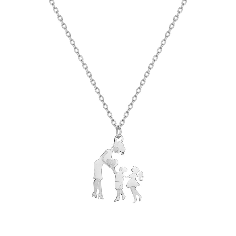 Stainless Steel Mother And Children Necklace Love Mom Son Daughter Pendant Necklace Family Gifts b457c35c 9ade 4f42 ba53 a530