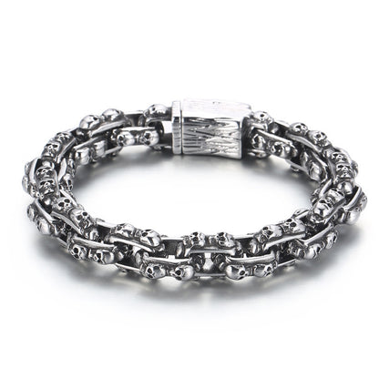 Old Punk Skull Titanium Steel Men's Bracelet b4642cc5 8dfd 47ee 804e 609dc62f78cd
