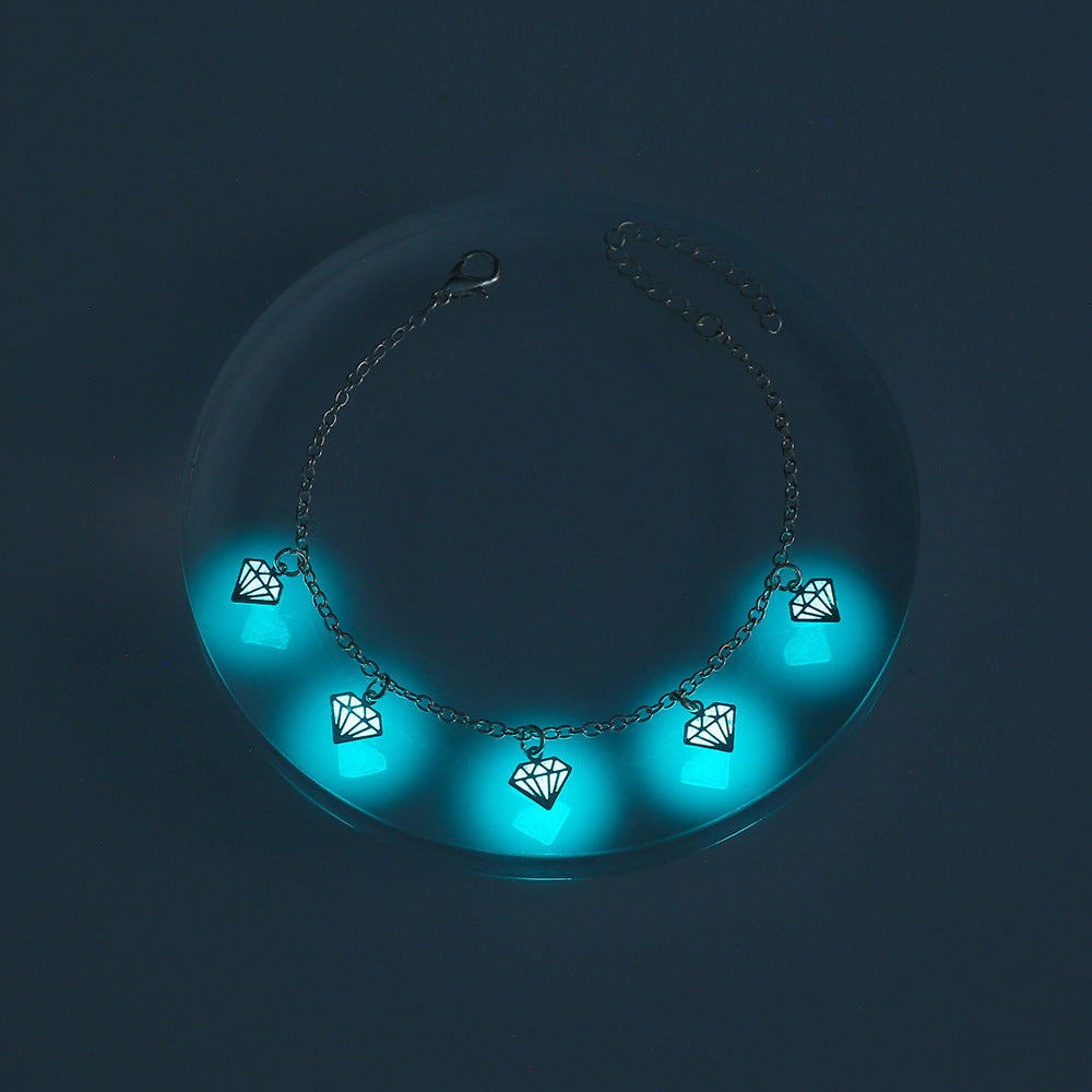 Halloween Personalized Creative Copper Sheet Dripping Oil Luminous Lucky Tree Leaf Pendant Bracelet b4645839 24df 45a9 b073 9