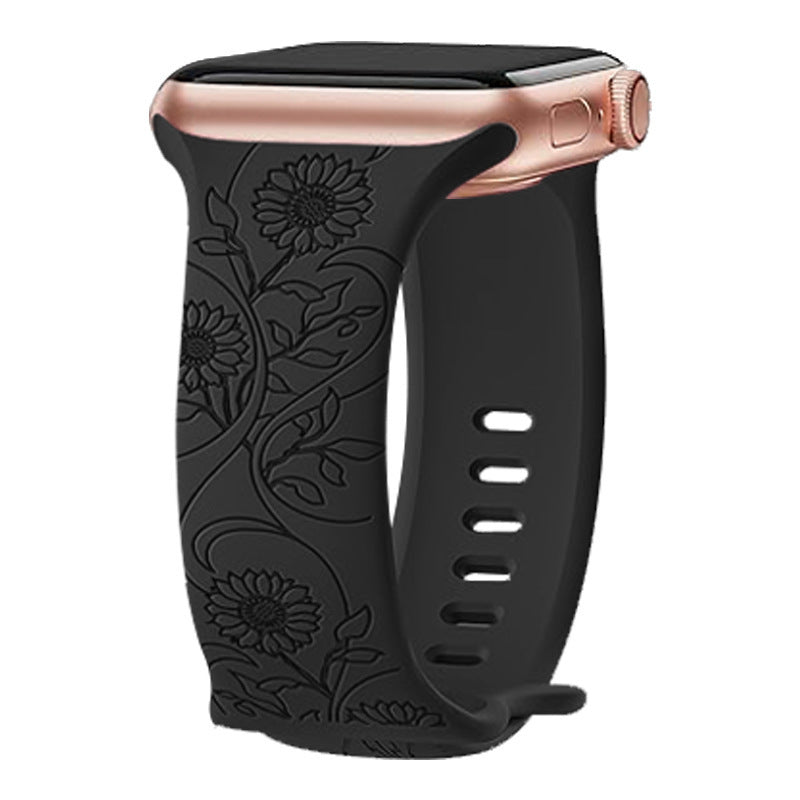 Laser Carved Embossed Brocade Sunflower Silicone Strap b4653f3c 72f8 48ef 9dae 73440a6c536c