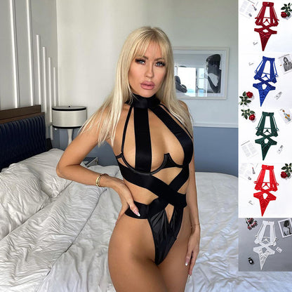 Women's Bodybuilding Jumpsuits Bandage Black Strap Jumpsuit b4765ae7 d715 4353 8cea fbec4f559b2b