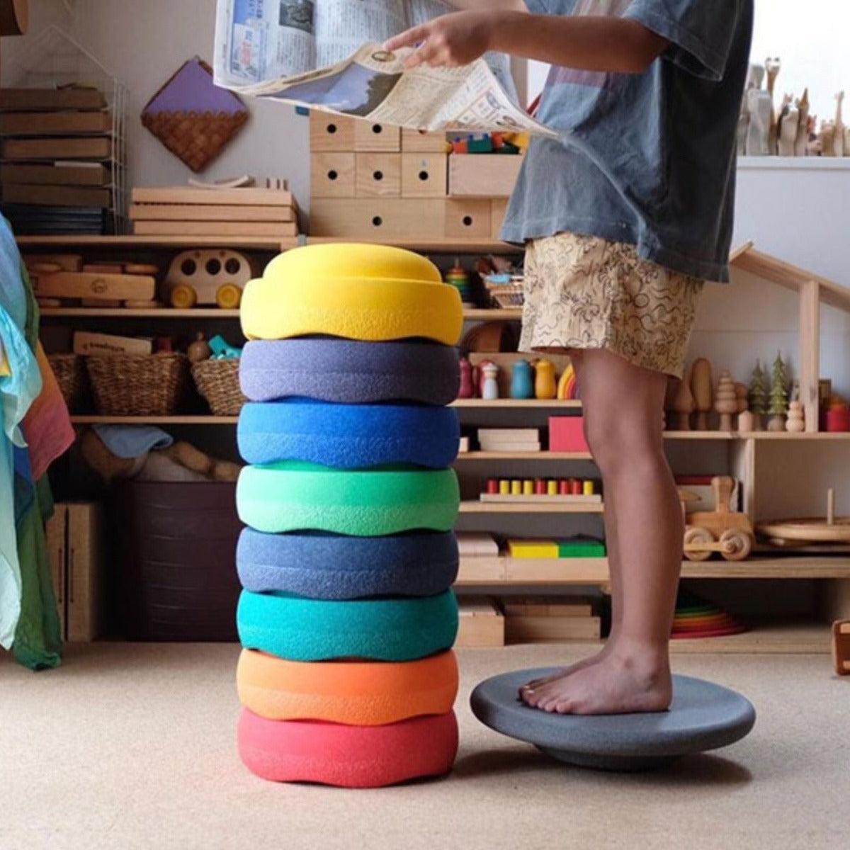 Rainbow River Crossing Stone Children's Balance Training Puzzle Toy b4787f51 c1a3 4f1b bf8e 362bfc295477