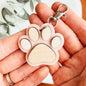 Creative Wooden Paw Print Keychain Pendant b4854d02 8a56 422f 989d 79305b902842