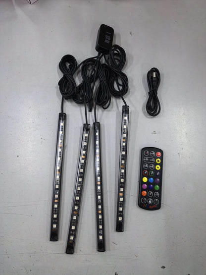 Car sole atmosphere lamp 5VUSB12V car charging atmosphere lamp one for four music sound control interior lights b4943dac b7be
