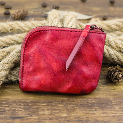 Textured Wear-resistant Genuine Leather Vintage Unisex Mini Purse b4cb4b73 4f04 4e6f 8e1e 91b84b746a8b