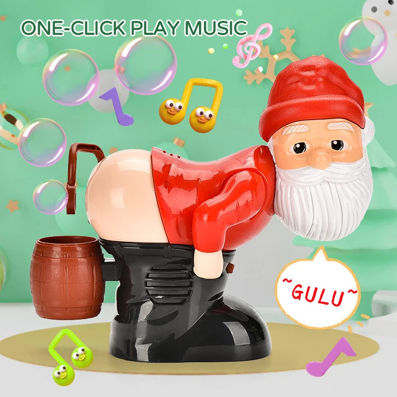 Electric Santa Claus Bubbles Machine Blowing Bubbles Music Light Entertainment Toy Prank Funny Ornament Christmas Gifts Chris