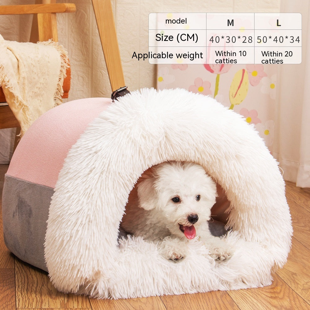 New Splice Portable Pet Nest Portable Autumn And Winter Warm Dog Nest Moisture-proof Long Fur Cat Nest Cross Border Pet Nest 