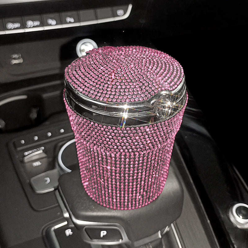 Creative Covered Diamond Inlaid Car Ashtray b4e0536b e830 49fe 843d 8a043385ef31