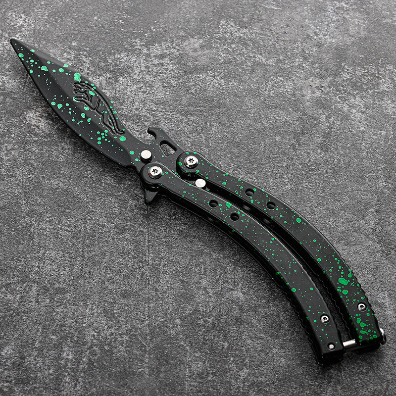Non-opening Blade Practice Knife Folding Butterfly Knife Training Toy Swinging Knife All Steel b4e253ea f9f3 4835 b649 d9bf7d