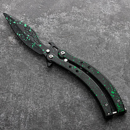 Non-opening Blade Practice Knife Folding Butterfly Knife Training Toy Swinging Knife All Steel b4e253ea f9f3 4835 b649 d9bf7d
