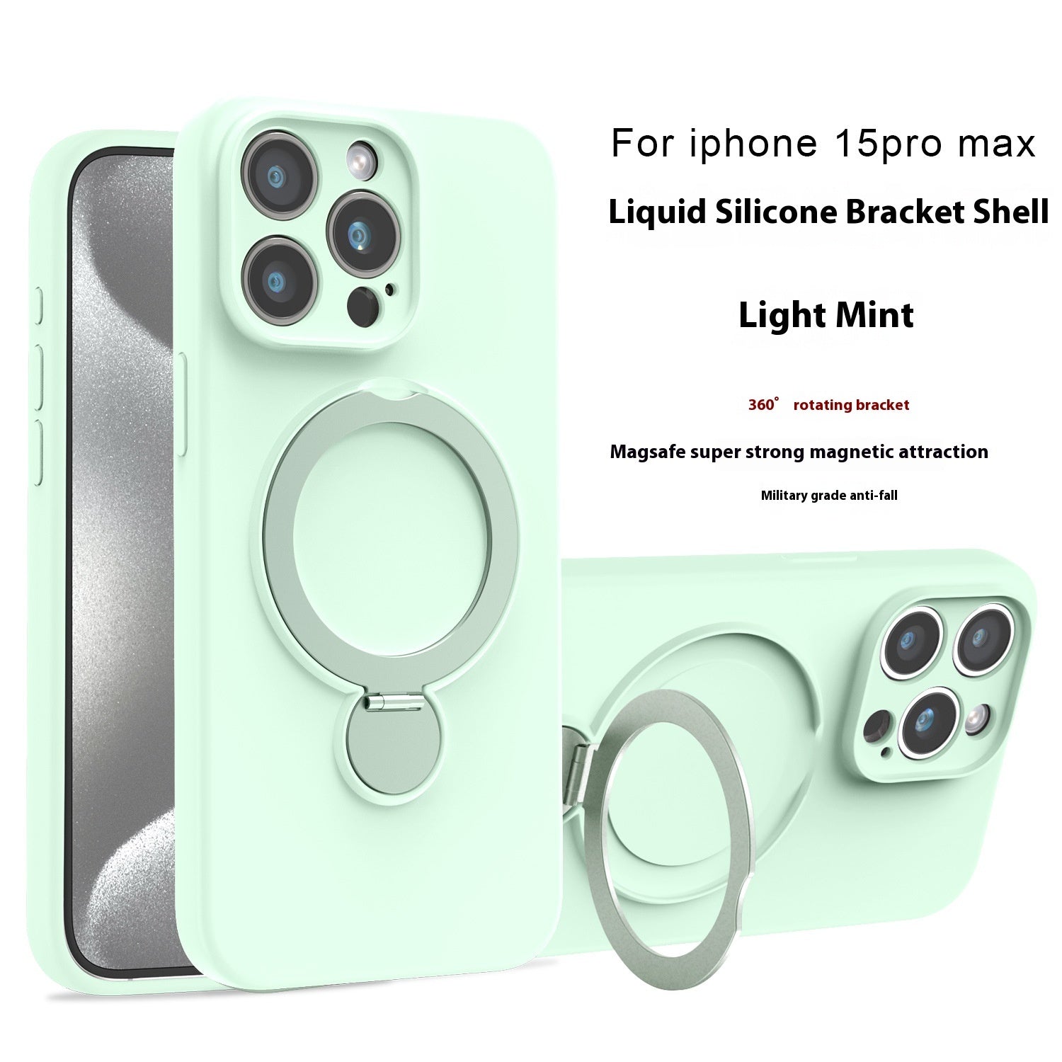 Liquid Silicone Magnetic Bracket Phone Case Applicable Anti-fall - 图片 11