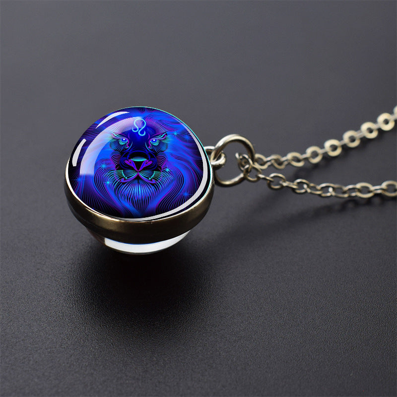 Luminous 12 Constellation Necklace 20mm Silver Creative b4e95876 321b 4d7c 876c 87ebbf706820