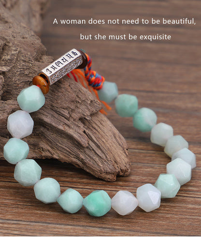 8MM Stone Tibetan Six-character Proverbs Bracelet - HD Wireless Product #4