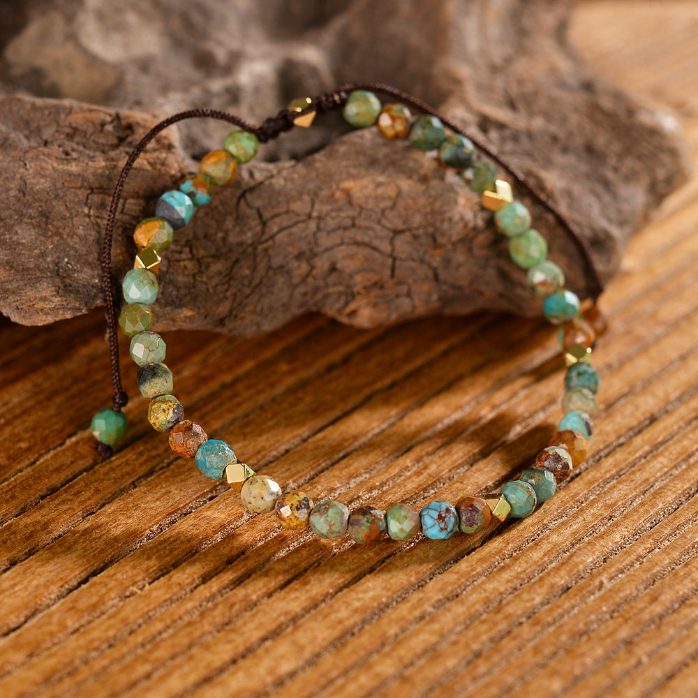 Natural African Turquoise Braided Bracelet Adjustable Bracelet b5044205 25d3 48af 891c bfbd65d95e45